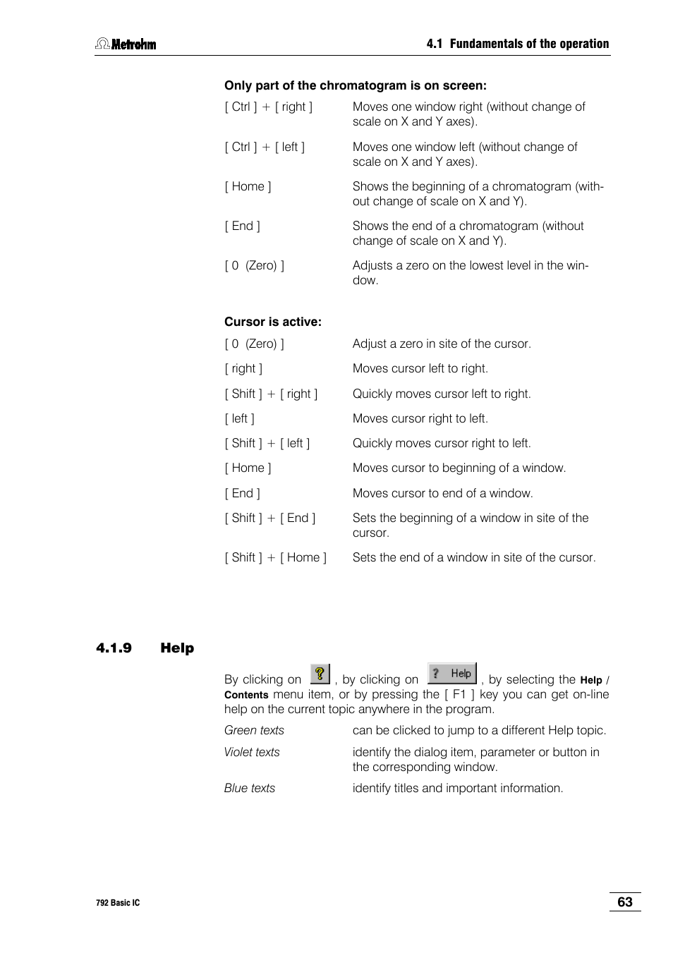 9 help | Metrohm 792 Basic IC User Manual | Page 72 / 197