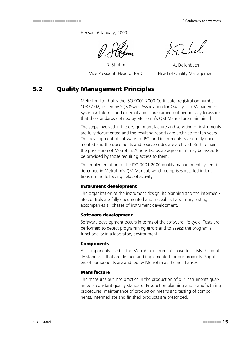 2 quality management principles, Quality management principles | Metrohm 804 TI Stand User Manual | Page 23 / 27