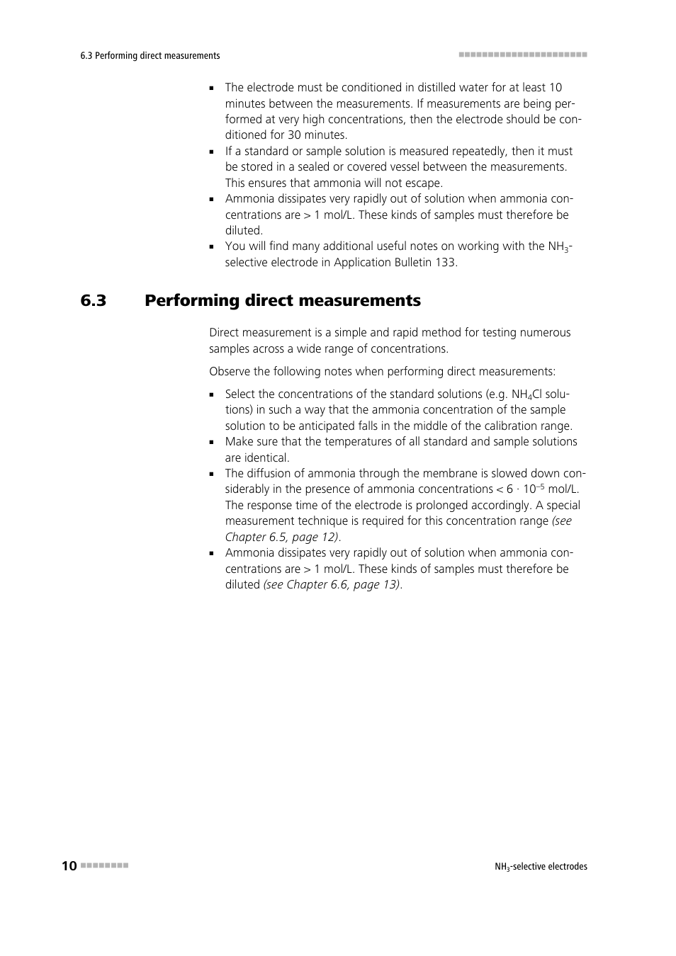 3 performing direct measurements, Performing direct measurements | Metrohm NH3-selective electrodes User Manual | Page 16 / 25