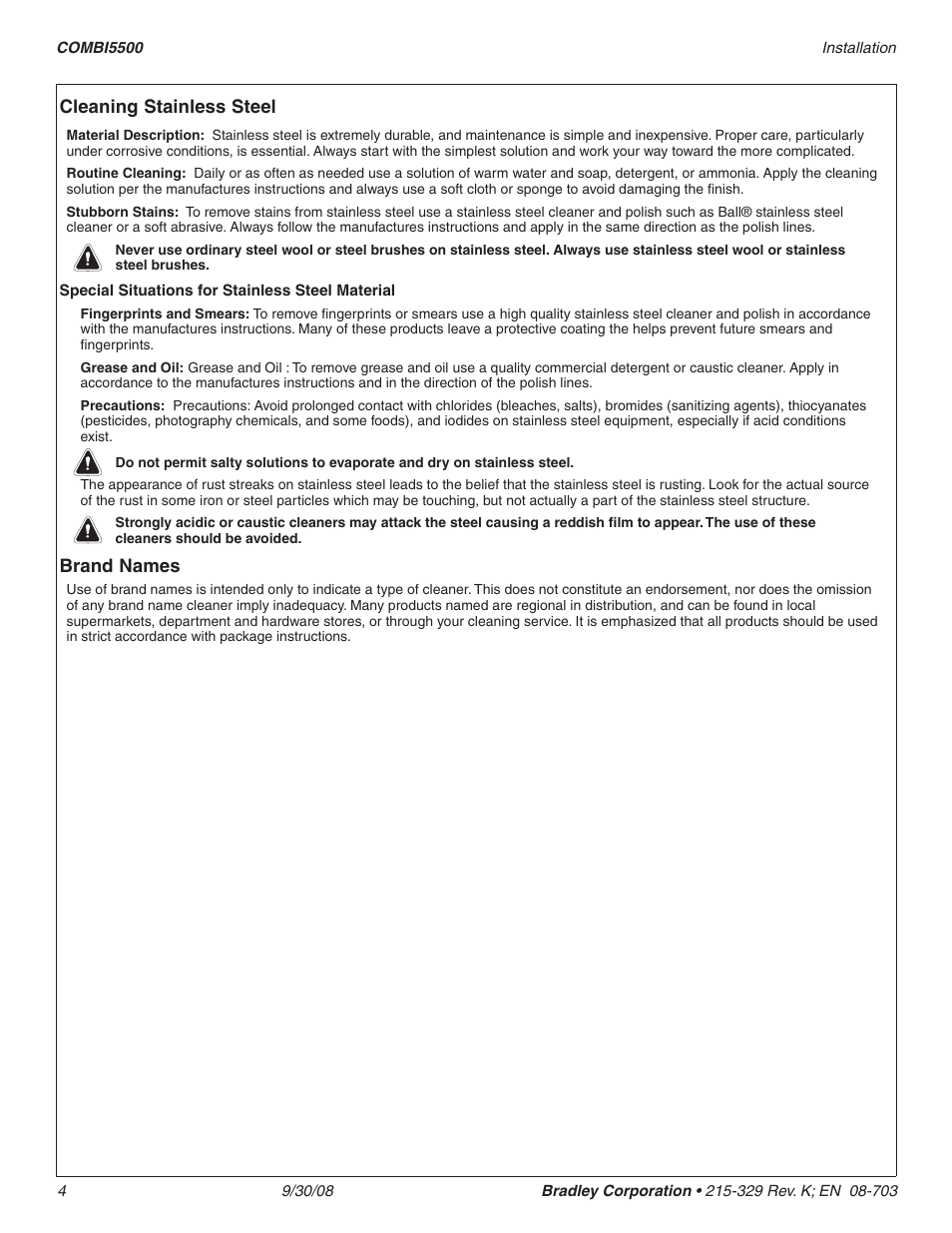 Bradley Brand Furniture COMBI5500 User Manual | Page 4 / 4