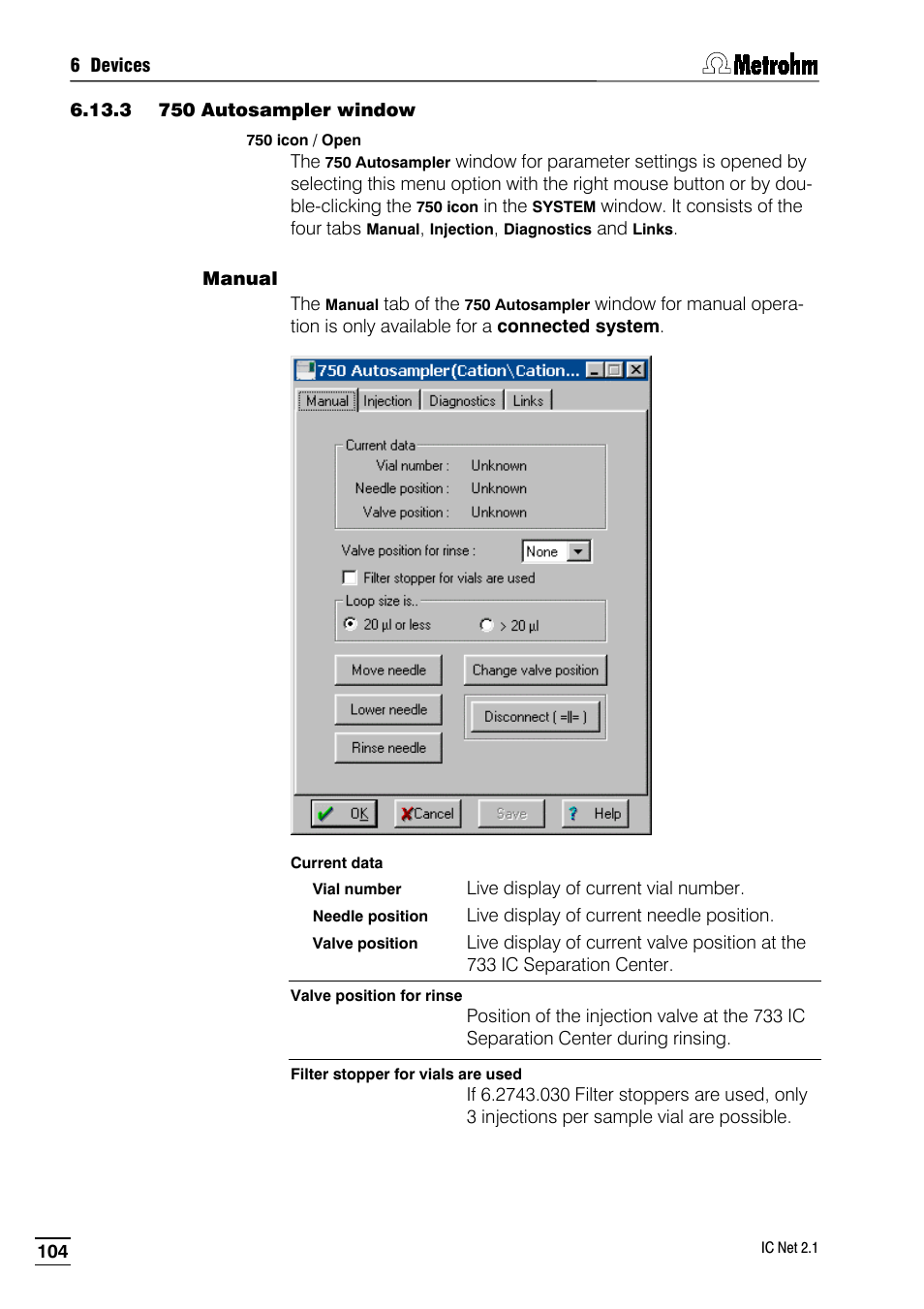 3 750 autosampler window | Metrohm IC Net 2.1 User Manual | Page 112 / 228