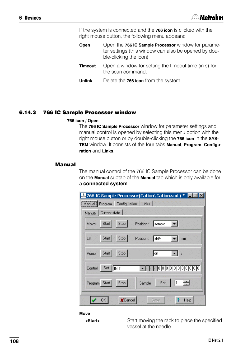 3 766 ic sample processor window | Metrohm IC Net 2.1 User Manual | Page 116 / 228