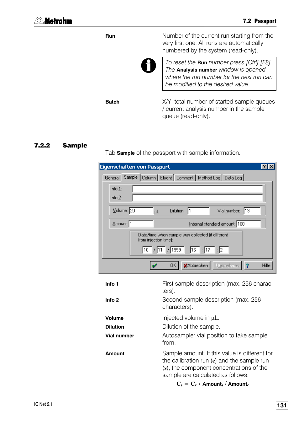 2 sample | Metrohm IC Net 2.1 User Manual | Page 139 / 228