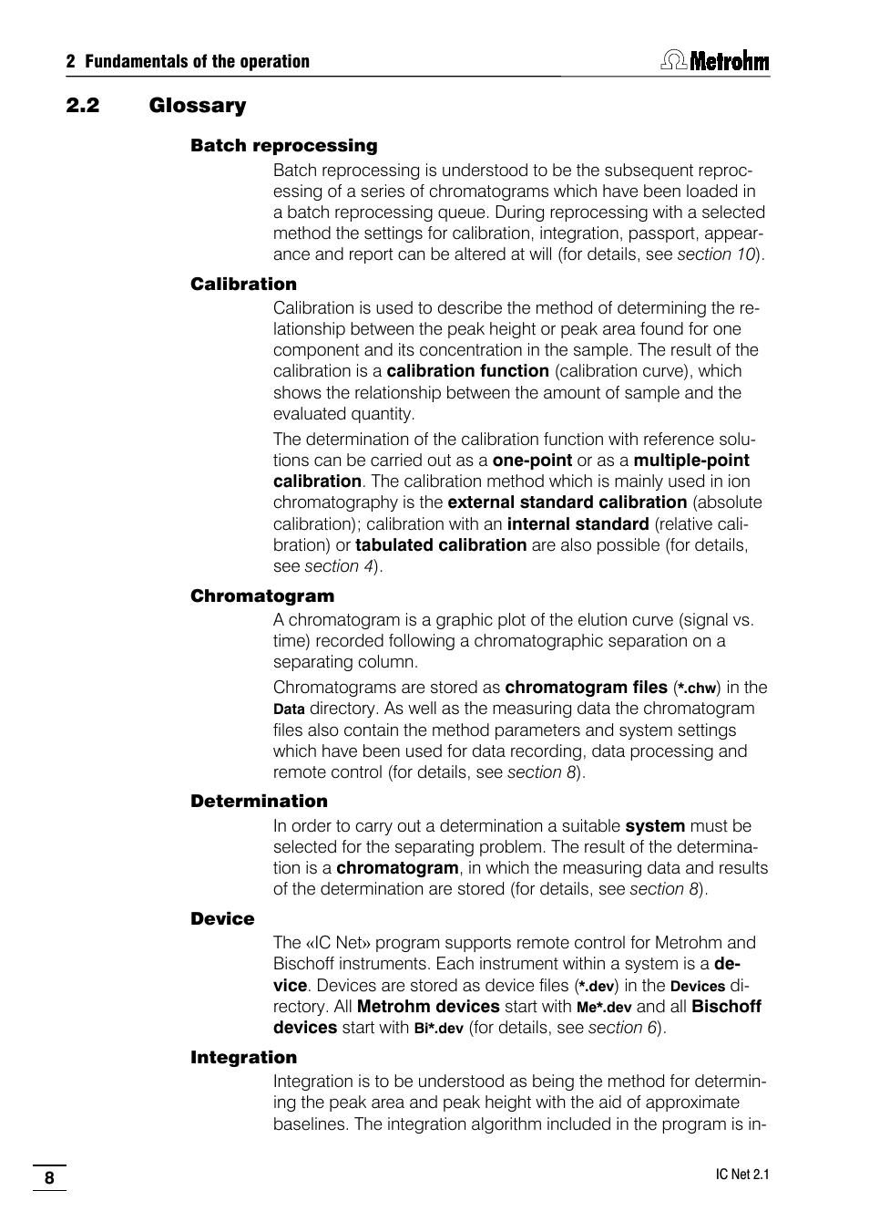 2 glossary | Metrohm IC Net 2.1 User Manual | Page 16 / 228