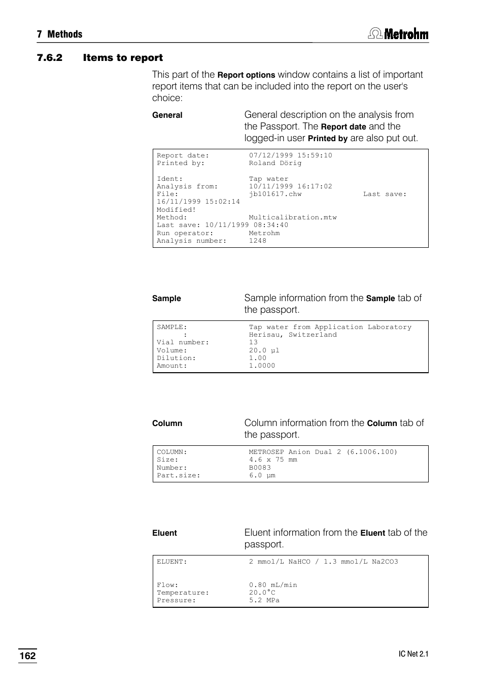 2 items to report | Metrohm IC Net 2.1 User Manual | Page 170 / 228