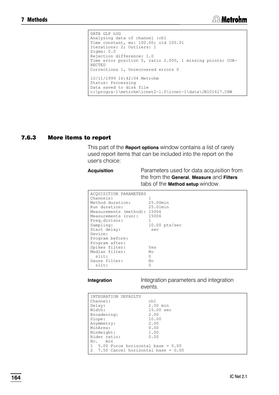 3 more items to report | Metrohm IC Net 2.1 User Manual | Page 172 / 228