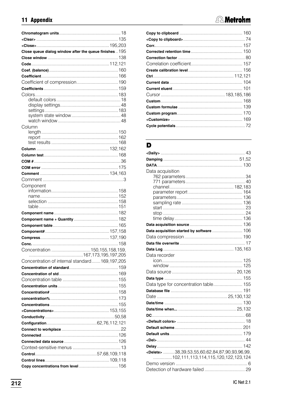 11 appendix | Metrohm IC Net 2.1 User Manual | Page 220 / 228