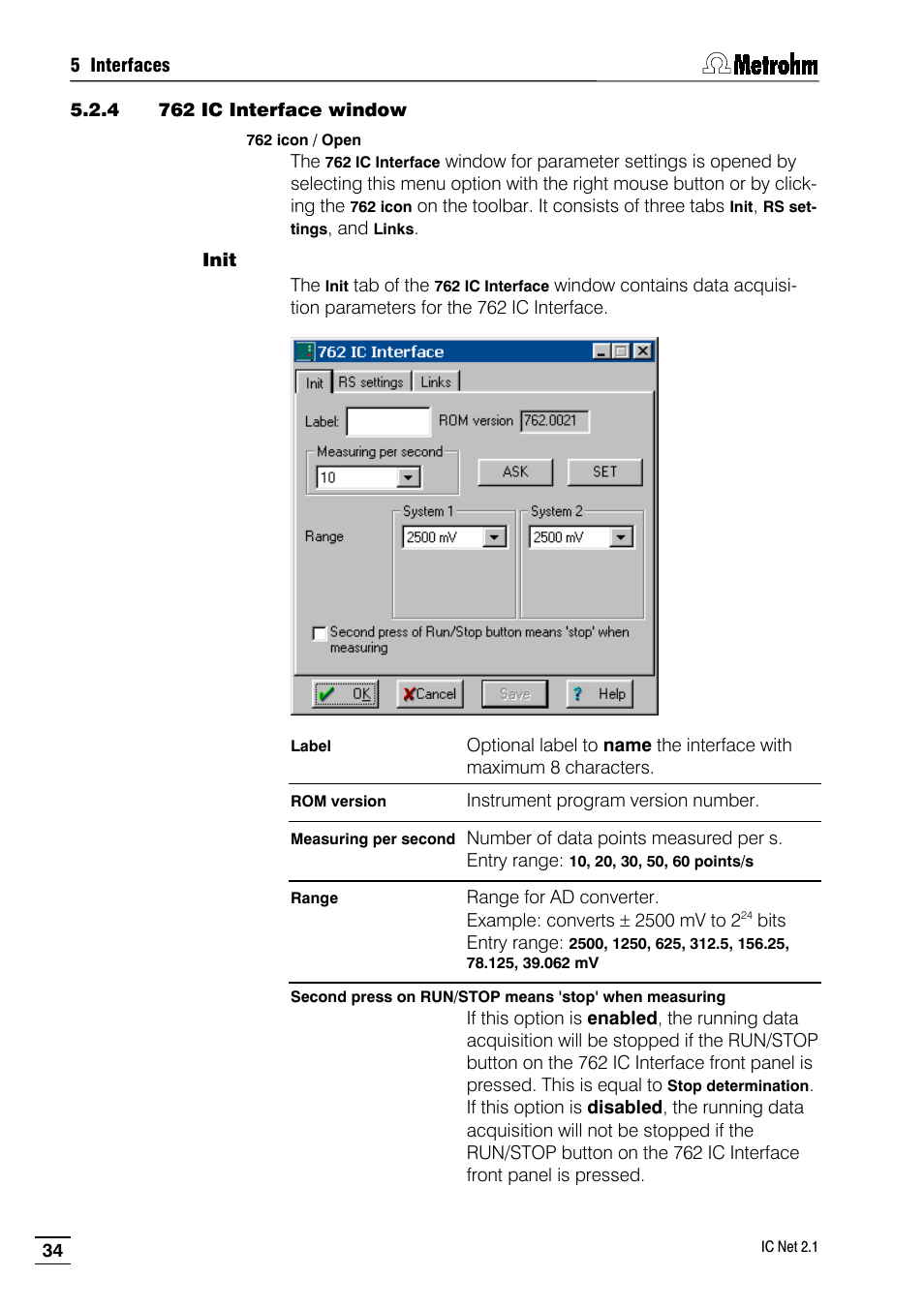 4 762 ic interface window | Metrohm IC Net 2.1 User Manual | Page 42 / 228