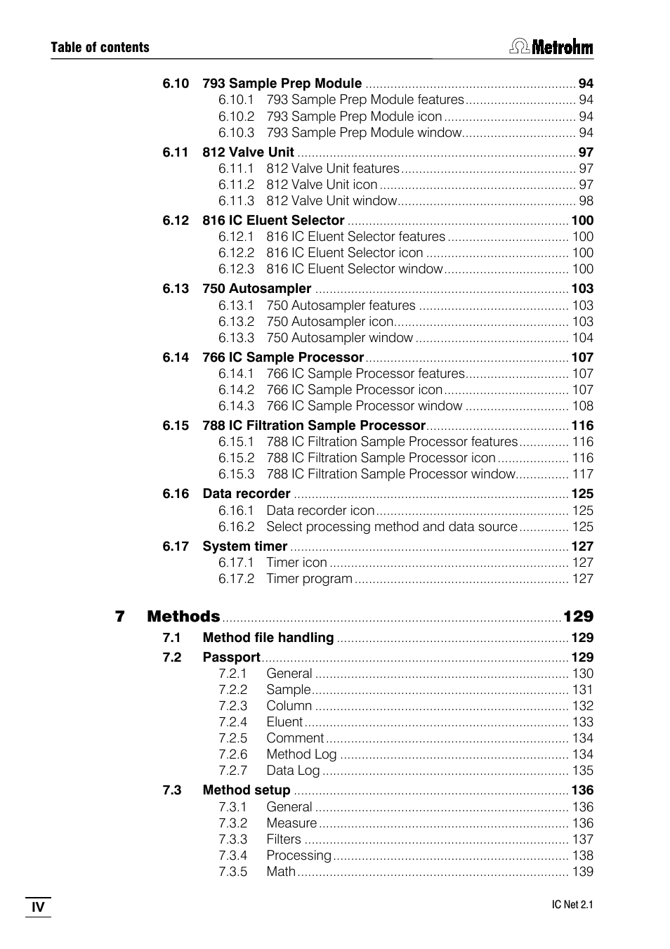 Metrohm IC Net 2.1 User Manual | Page 6 / 228