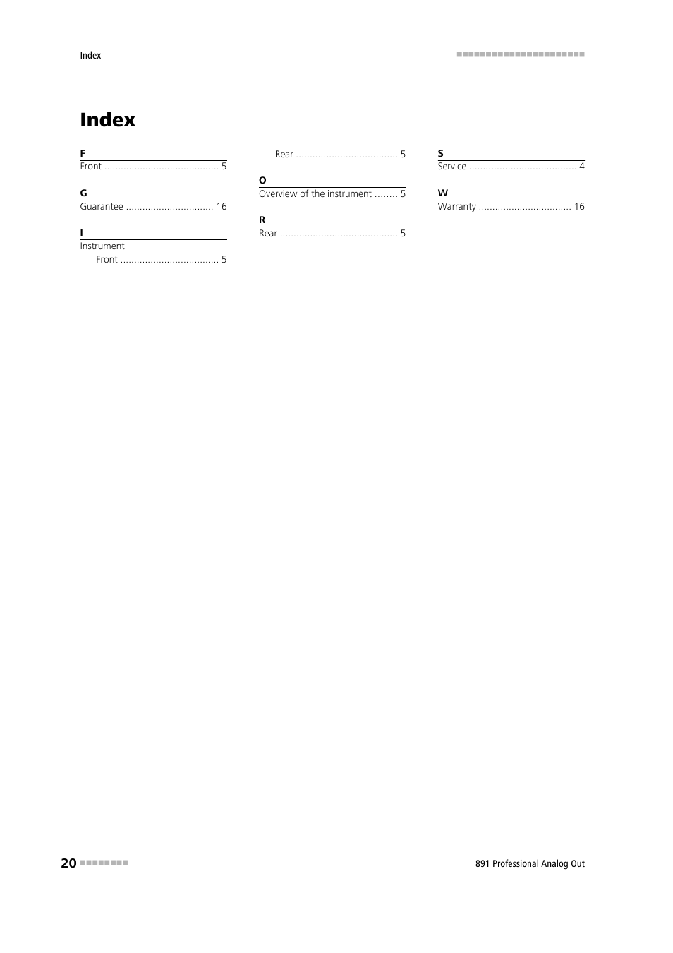 Index | Metrohm 891 Professional Analog Out User Manual | Page 26 / 26