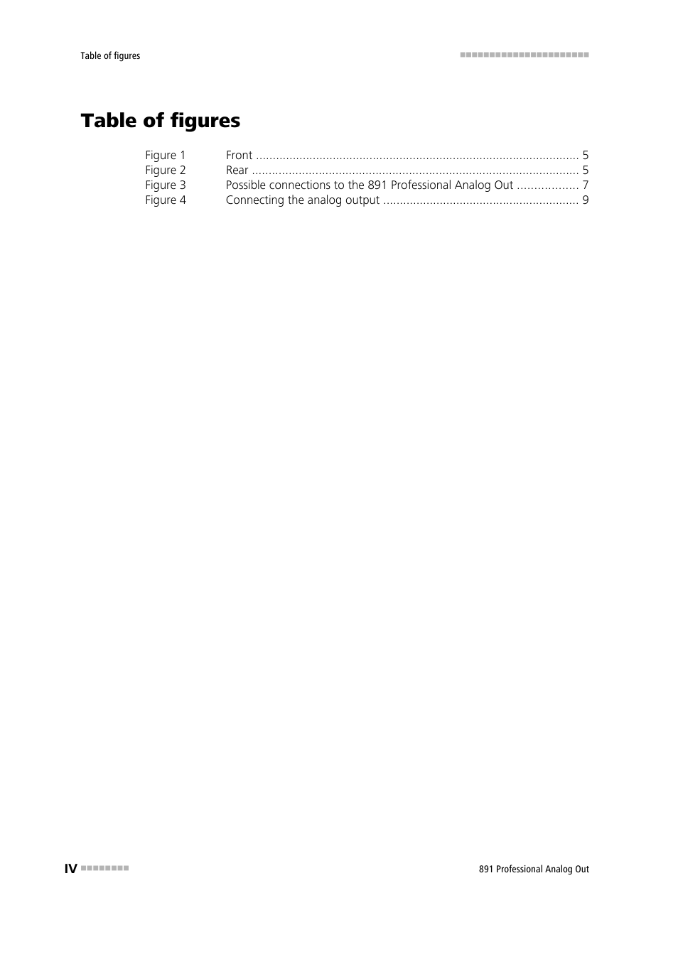 Table of figures | Metrohm 891 Professional Analog Out User Manual | Page 6 / 26