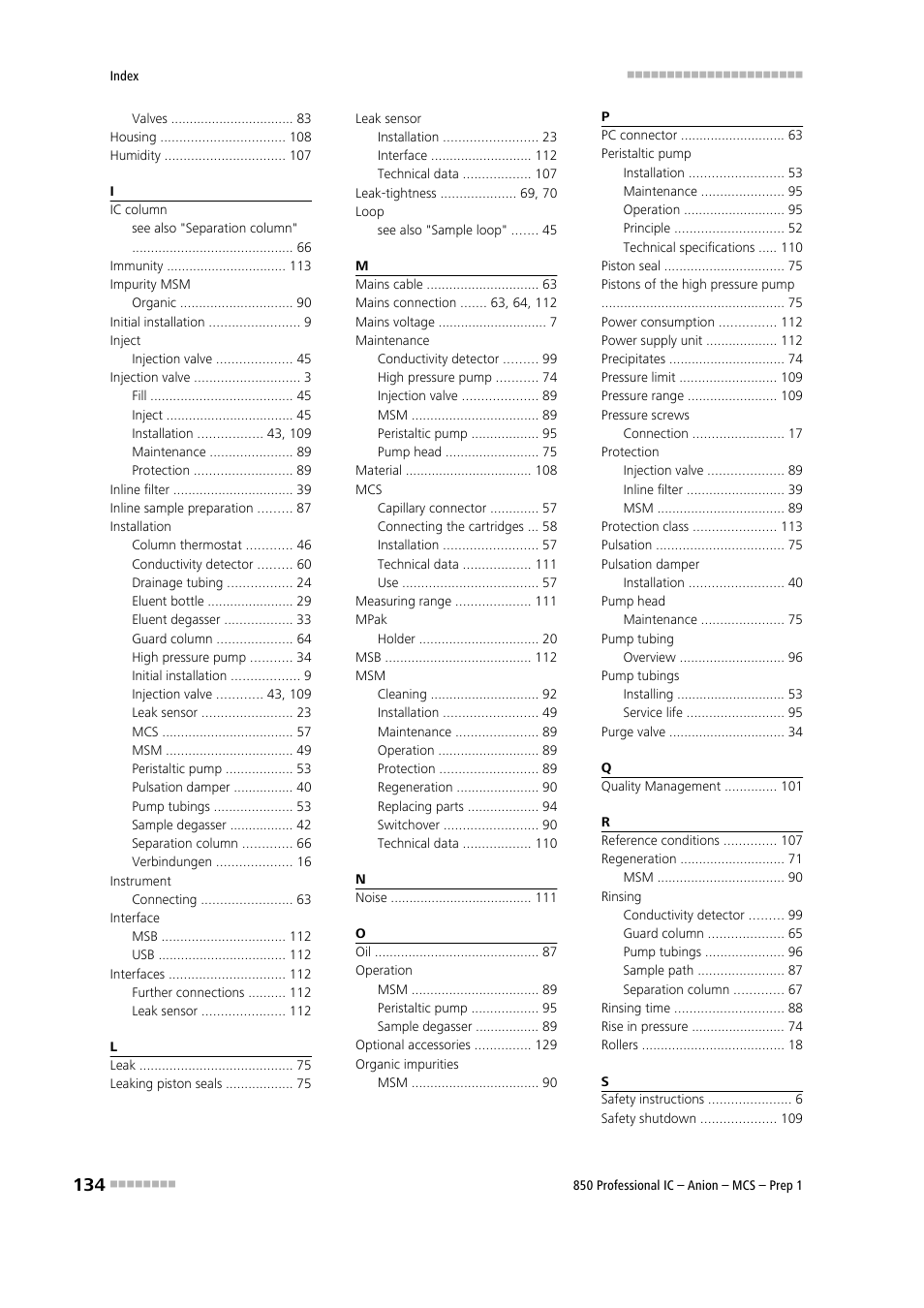 Metrohm 850 Professional IC Anion MCS Prep 1 User Manual | Page 144 / 145