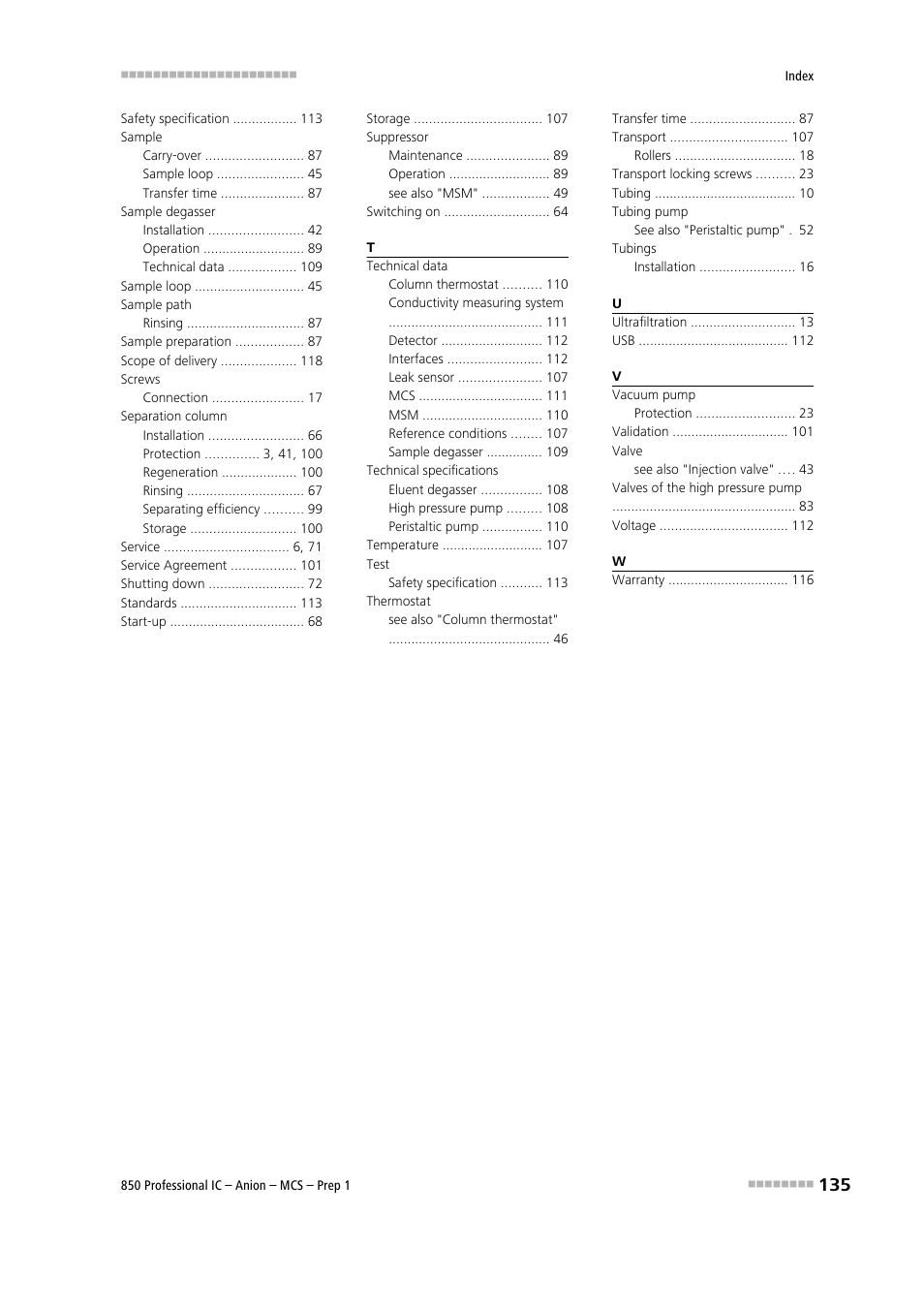 Metrohm 850 Professional IC Anion MCS Prep 1 User Manual | Page 145 / 145
