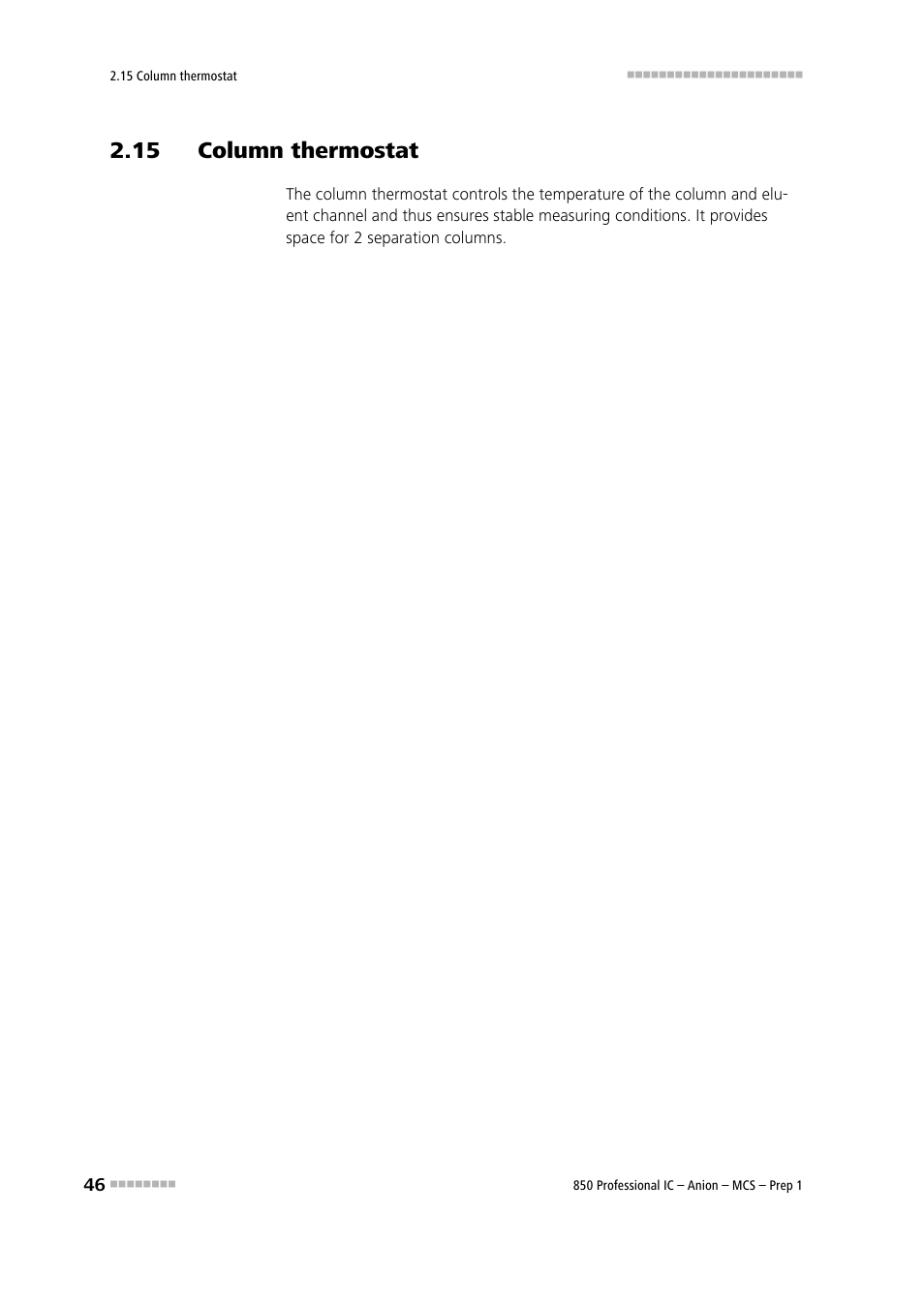 15 column thermostat | Metrohm 850 Professional IC Anion MCS Prep 1 User Manual | Page 56 / 145