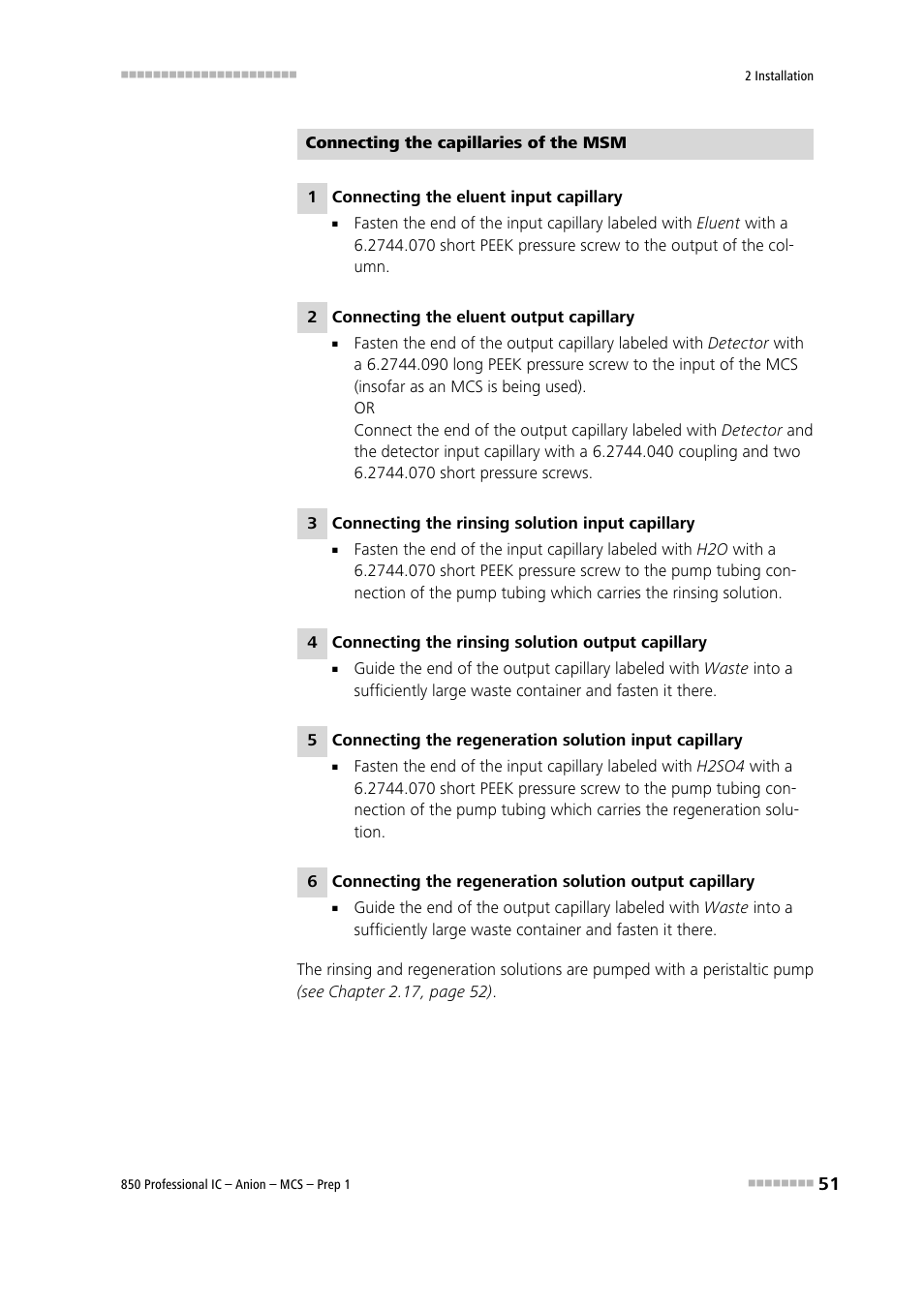 Metrohm 850 Professional IC Anion MCS Prep 1 User Manual | Page 61 / 145