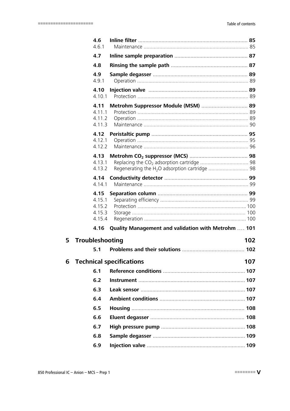 Metrohm 850 Professional IC Anion MCS Prep 1 User Manual | Page 7 / 145
