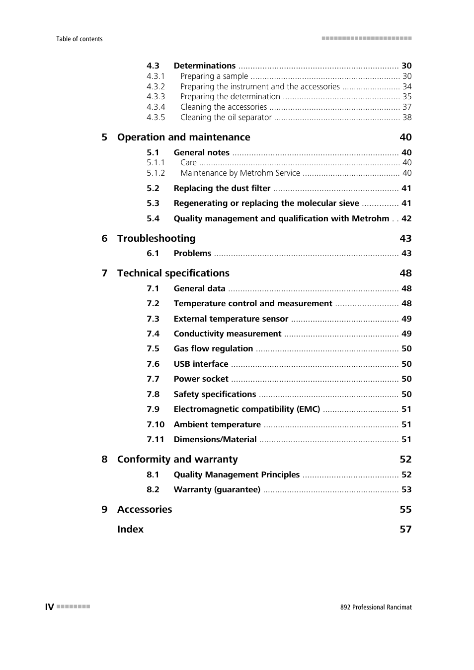 Metrohm 892 Professional Rancimat User Manual | Page 6 / 65