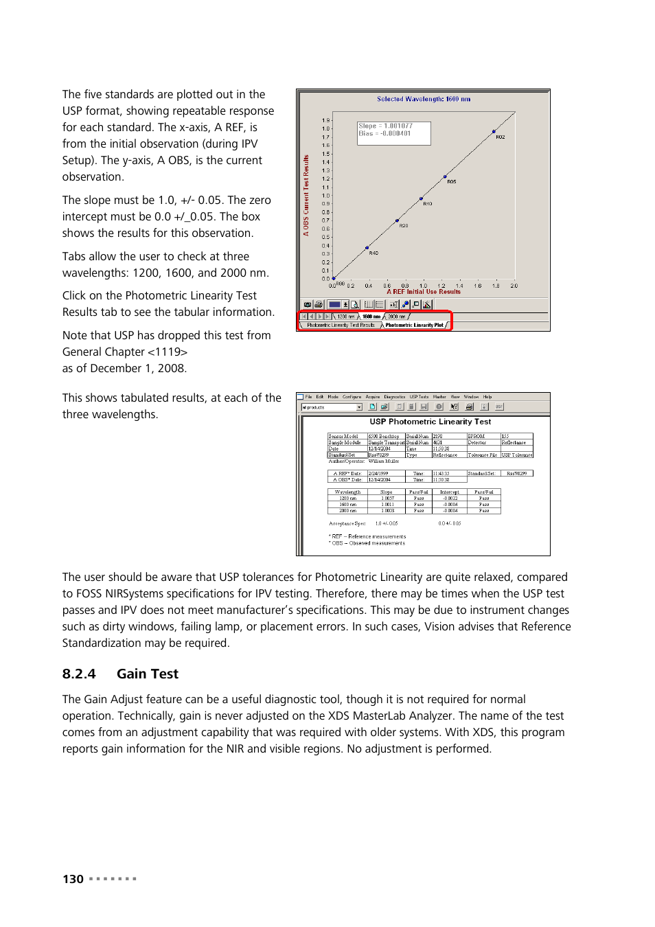 4 gain test, Gain test | Metrohm NIRS XDS MasterLab Analyzer User Manual | Page 132 / 167