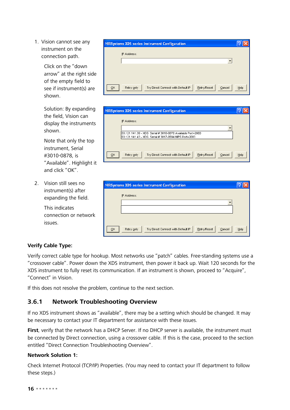 1 network troubleshooting overview, Network troubleshooting overview | Metrohm NIRS XDS MasterLab Analyzer User Manual | Page 18 / 167