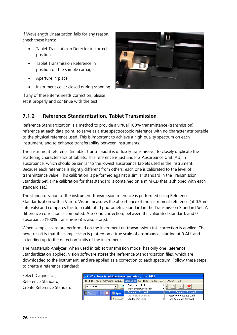 2 reference standardization, tablet transmission, Reference standardization, tablet transmission | Metrohm NIRS XDS MasterLab Analyzer User Manual | Page 78 / 167