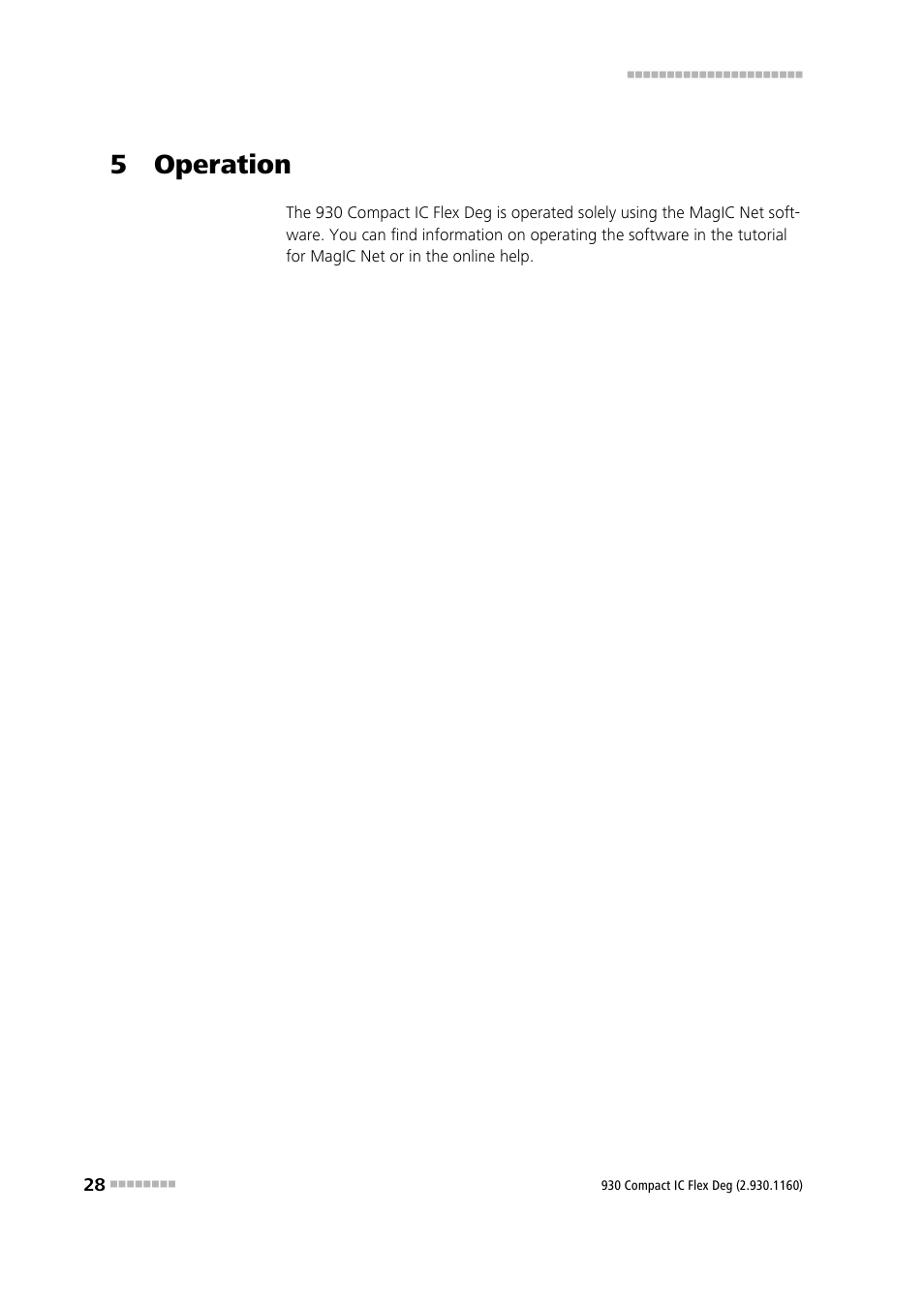 5 operation | Metrohm 930 Compact IC Flex Deg User Manual | Page 36 / 41