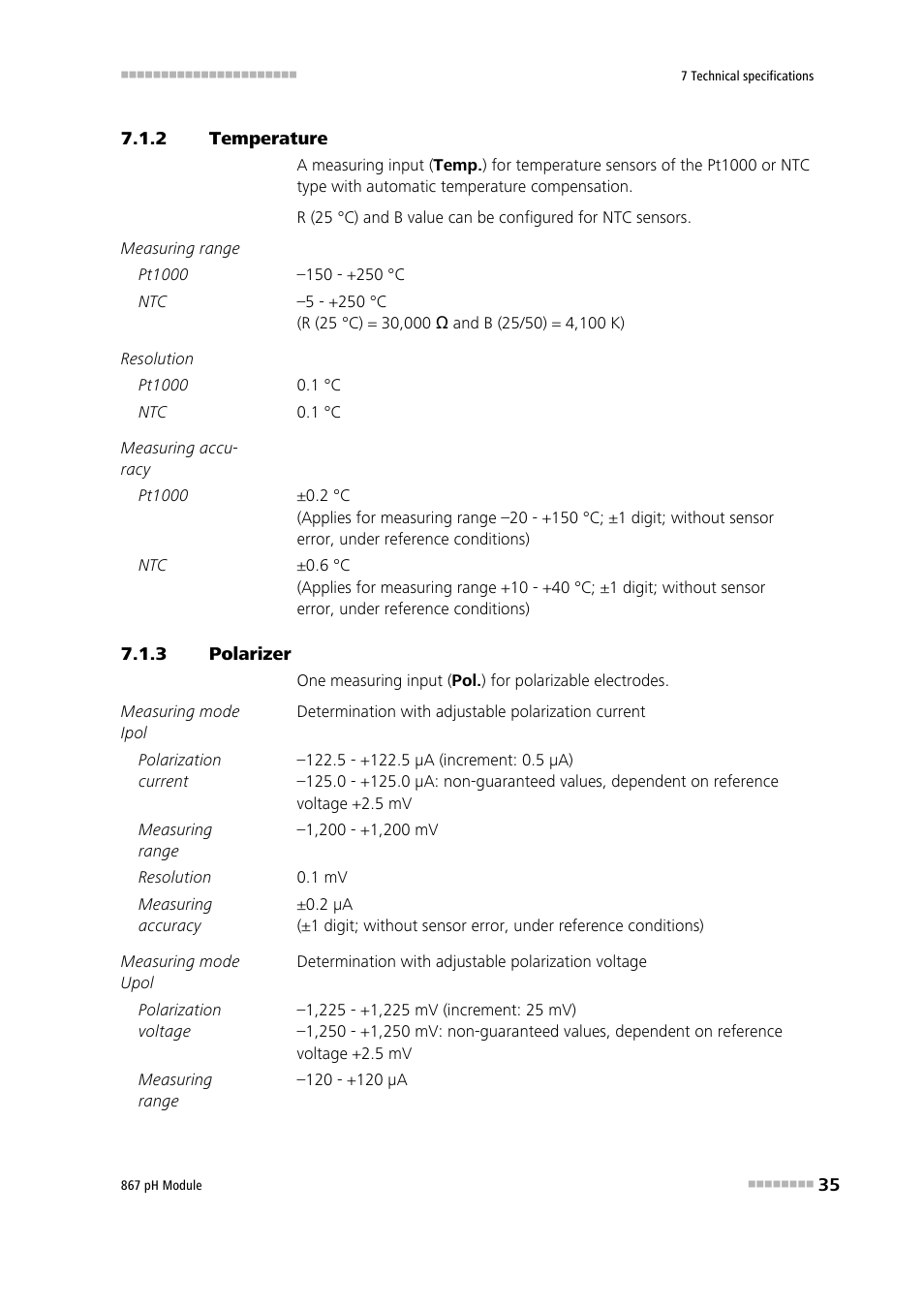 2 temperature, 3 polarizer, Temperature | Polarizer | Metrohm 867 pH Module User Manual | Page 43 / 63