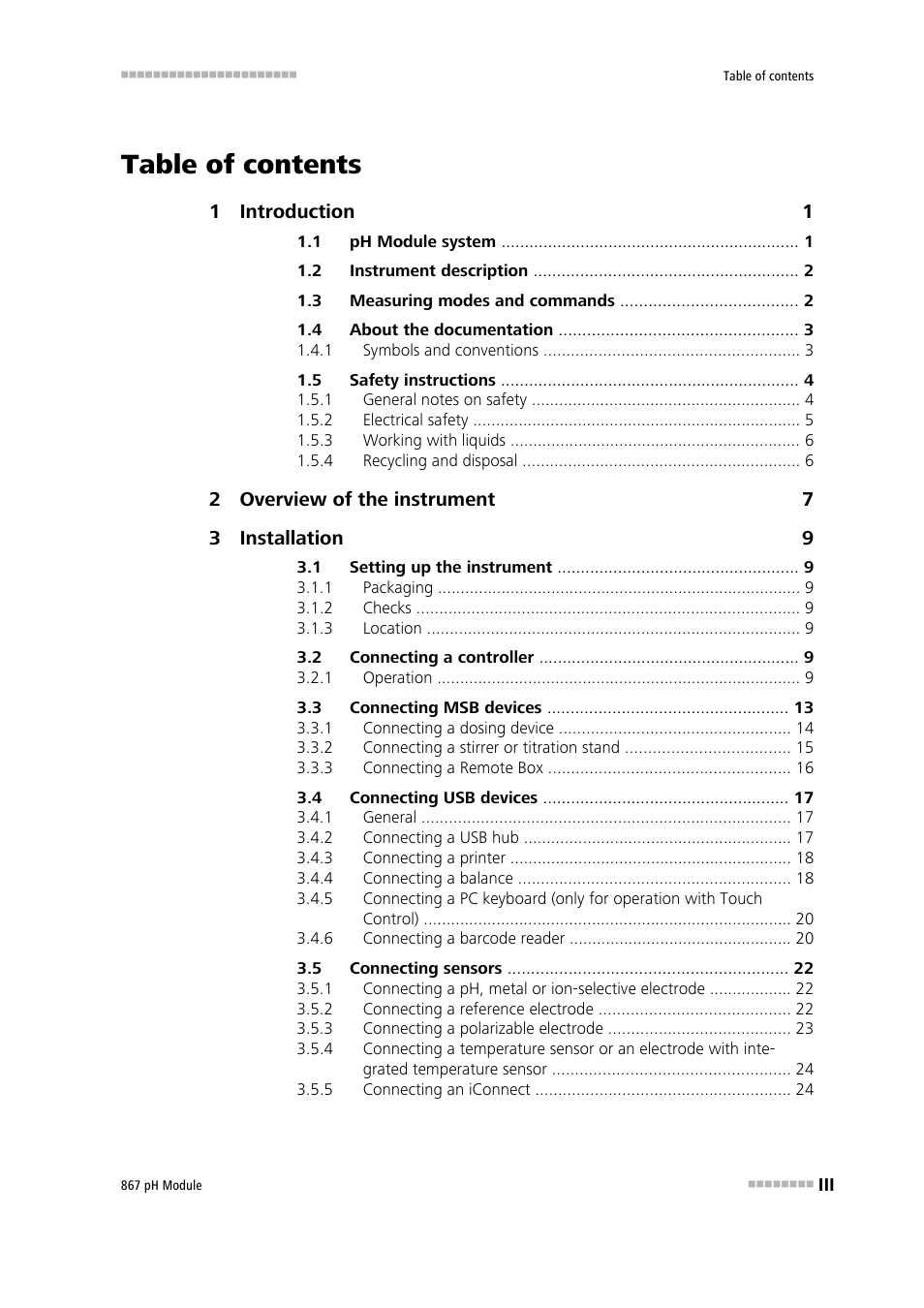 Metrohm 867 pH Module User Manual | Page 5 / 63