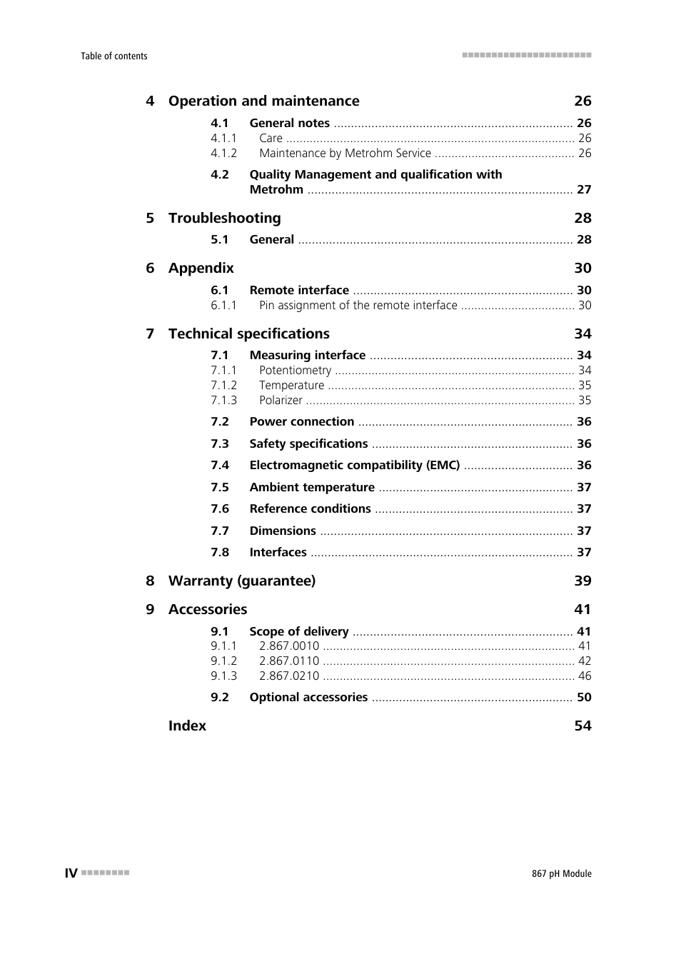 Metrohm 867 pH Module User Manual | Page 6 / 63