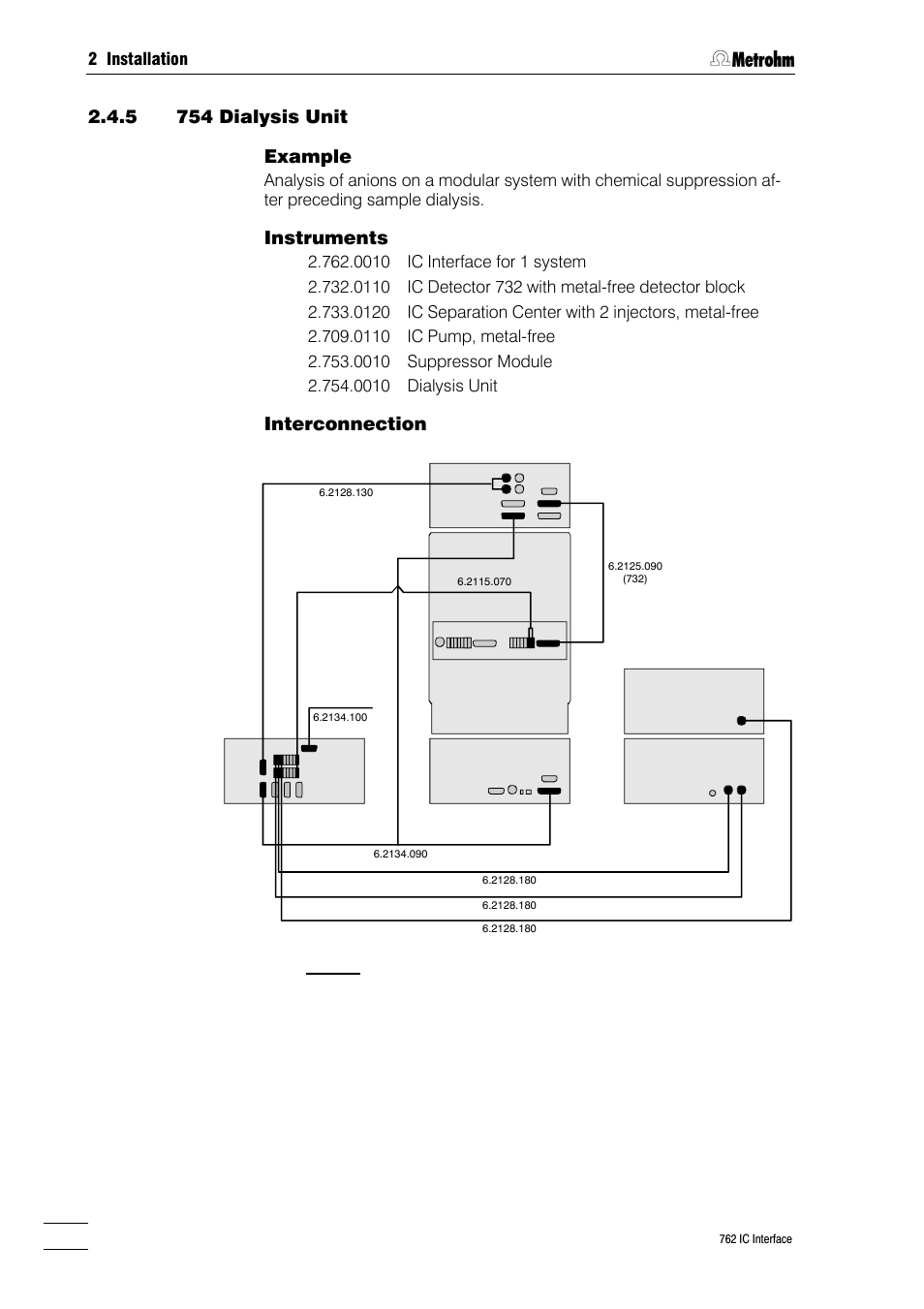 Instruments, Interconnection | Metrohm 762 IC Interface User Manual | Page 20 / 42