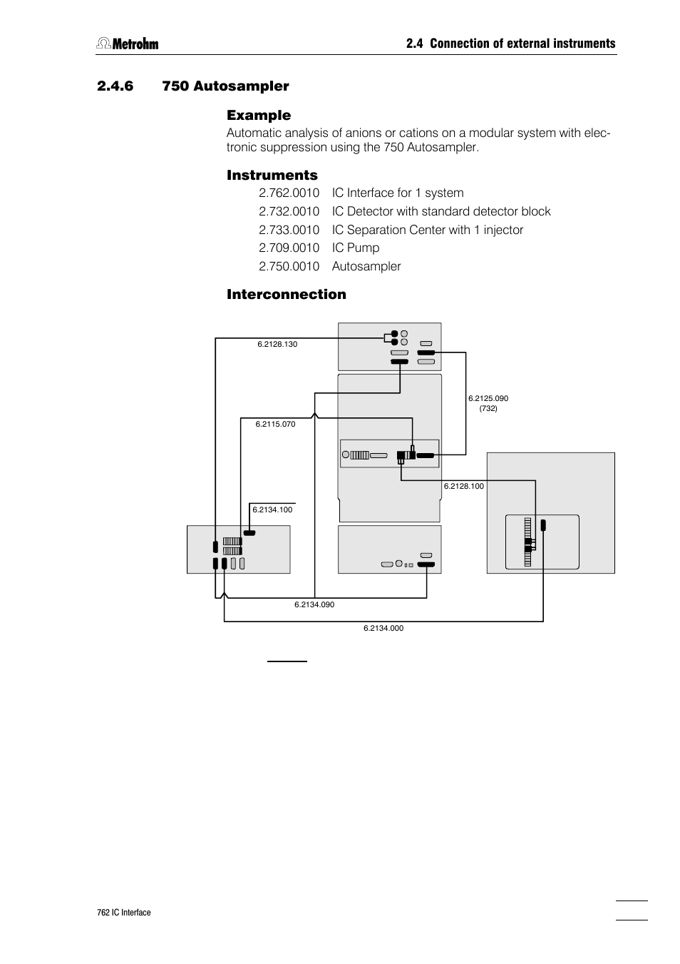 Instruments, Interconnection | Metrohm 762 IC Interface User Manual | Page 21 / 42