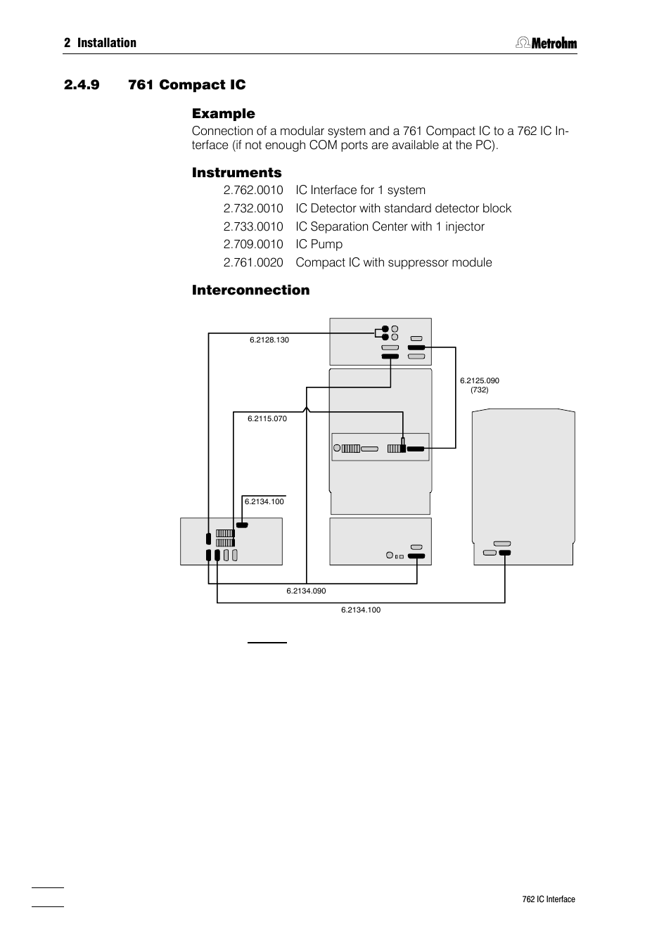 Instruments, Interconnection | Metrohm 762 IC Interface User Manual | Page 24 / 42