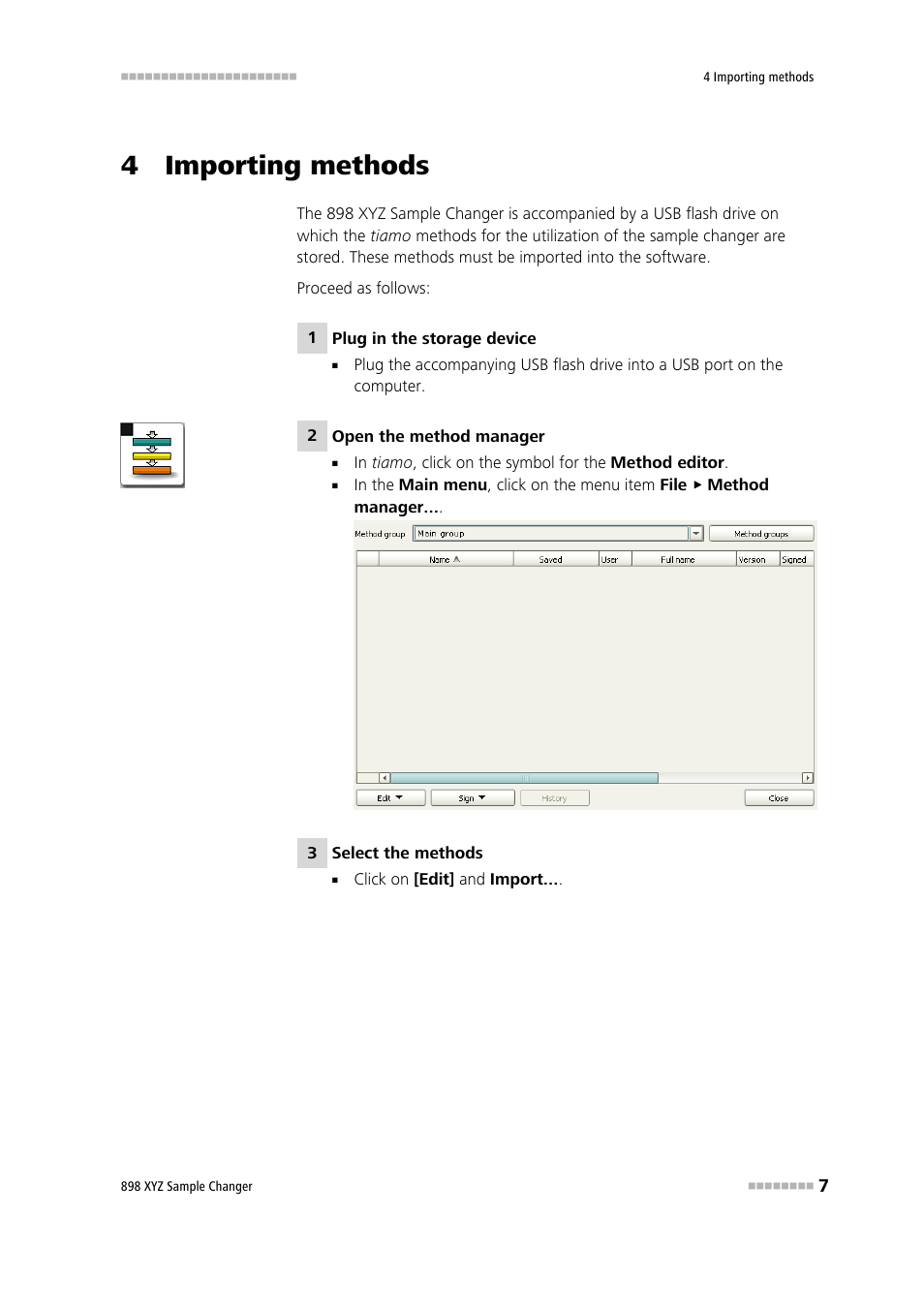 4 importing methods | Metrohm 898 XYZ Sample Changer User Manual | Page 13 / 14