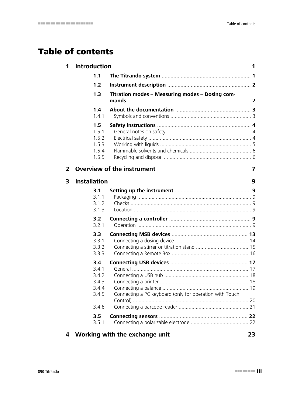 Metrohm 890 Titrando User Manual | Page 5 / 50