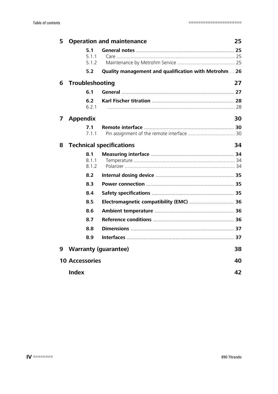 Metrohm 890 Titrando User Manual | Page 6 / 50