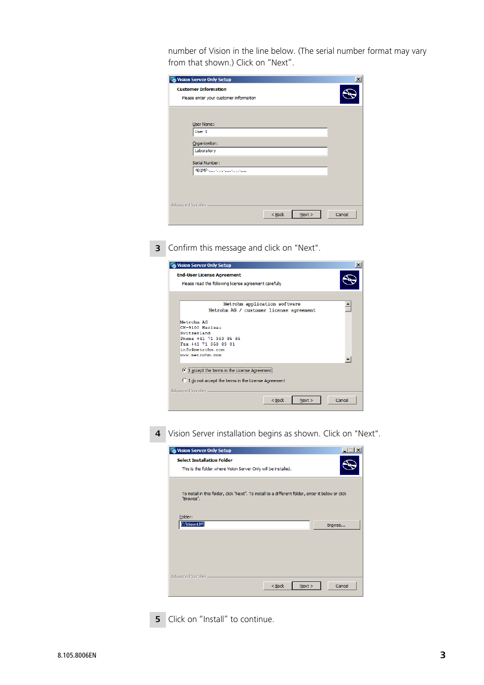 Metrohm Vision Installation User Manual | Page 3 / 16