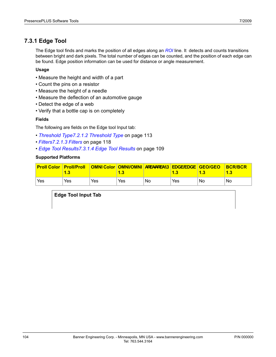 1 edge tool | Banner PresencePLUS P4 EDGE 1.3 Series User Manual | Page 104 / 258