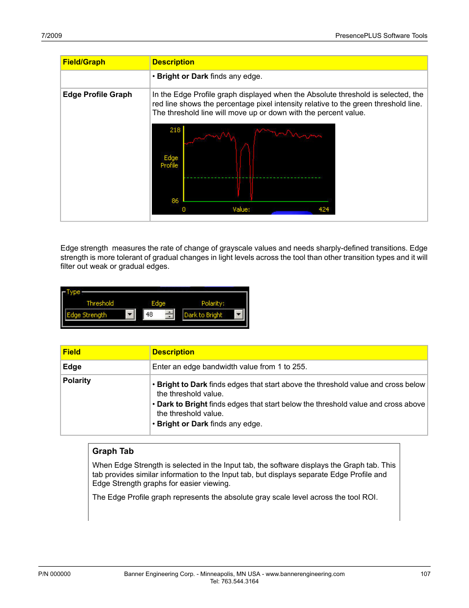 Edge strength | Banner PresencePLUS P4 EDGE 1.3 Series User Manual | Page 107 / 258