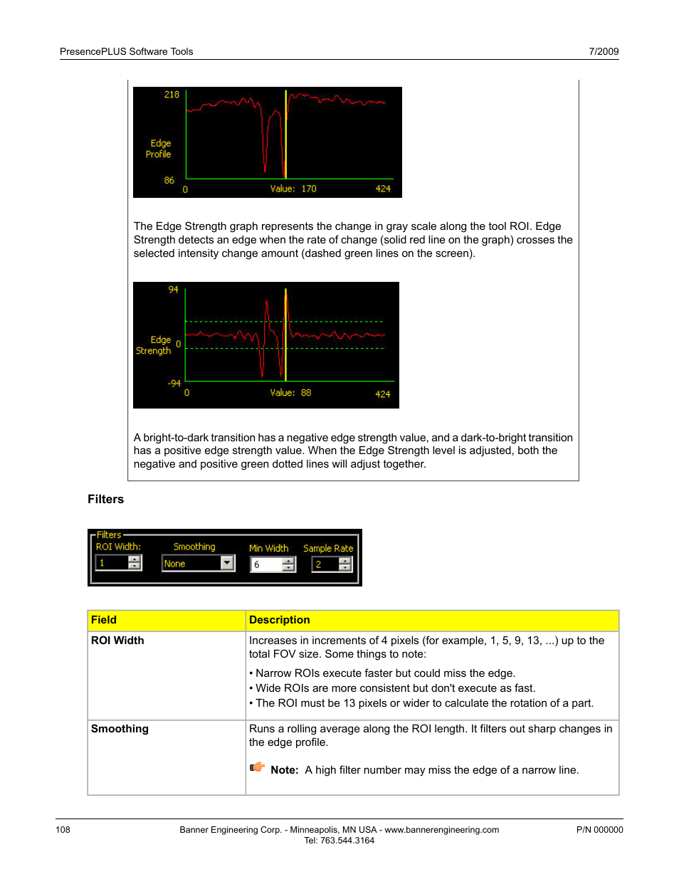 Filters | Banner PresencePLUS P4 EDGE 1.3 Series User Manual | Page 108 / 258