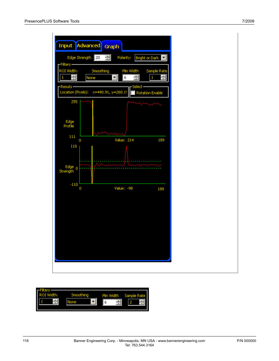 Filters, Filters7.2.1.3 filters | Banner PresencePLUS P4 EDGE 1.3 Series User Manual | Page 118 / 258