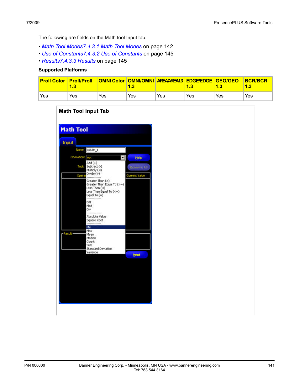 Banner PresencePLUS P4 EDGE 1.3 Series User Manual | Page 141 / 258