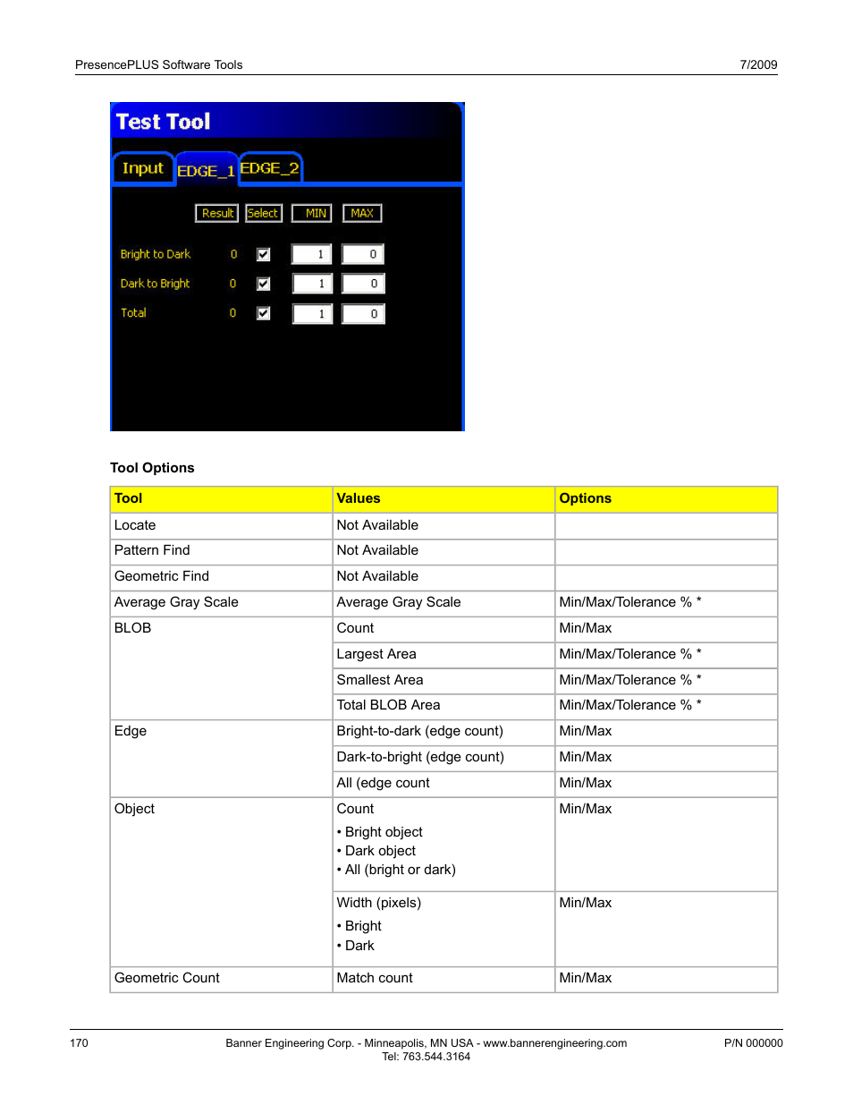 Banner PresencePLUS P4 EDGE 1.3 Series User Manual | Page 170 / 258