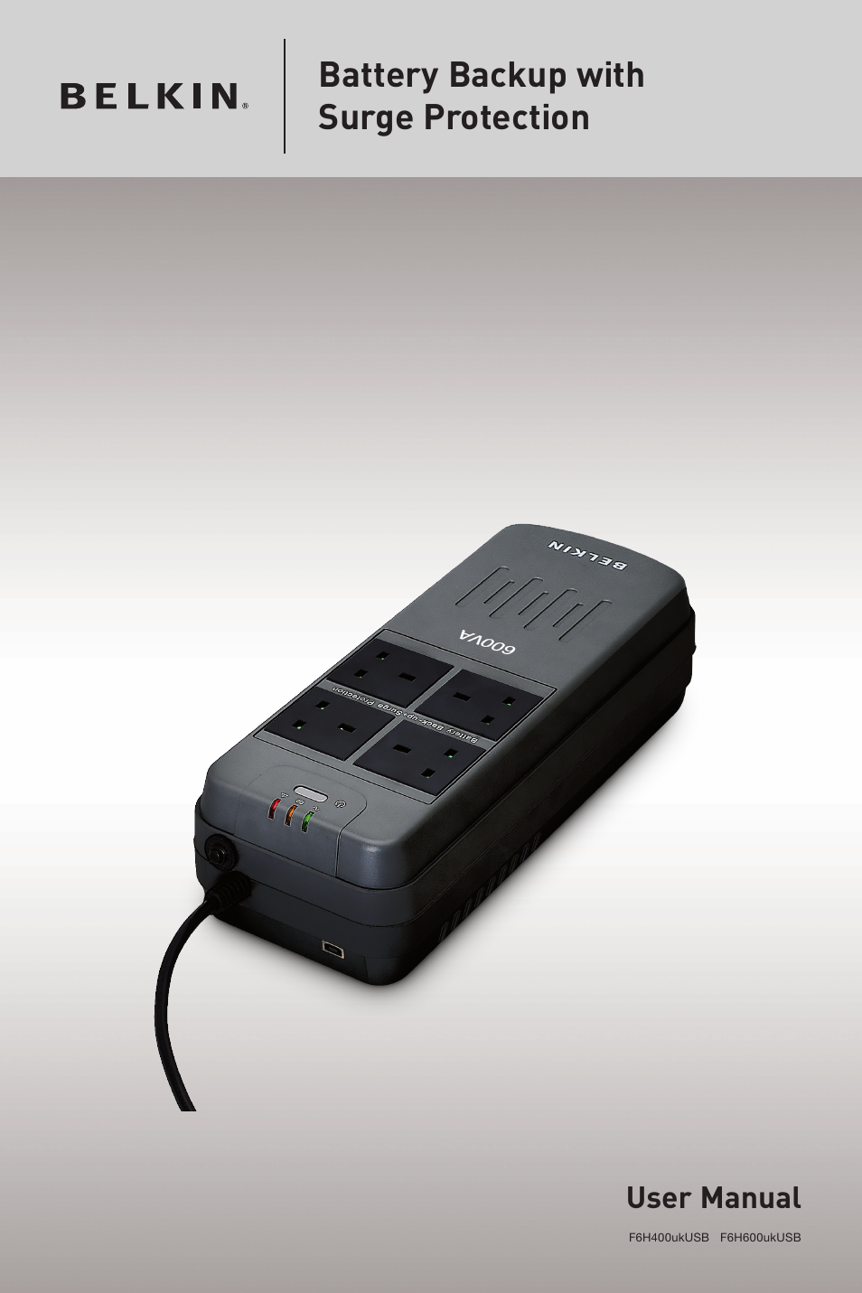 Belkin Battery Backup With Surge Protection F6H600ukUSB User Manual | 6 pages