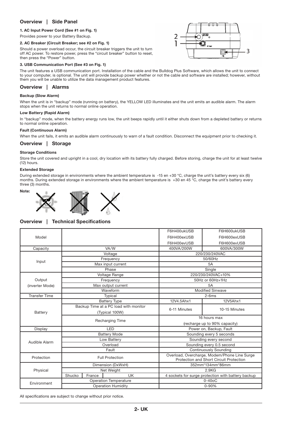 Belkin Battery Backup With Surge Protection F6H600ukUSB User Manual | Page 3 / 6