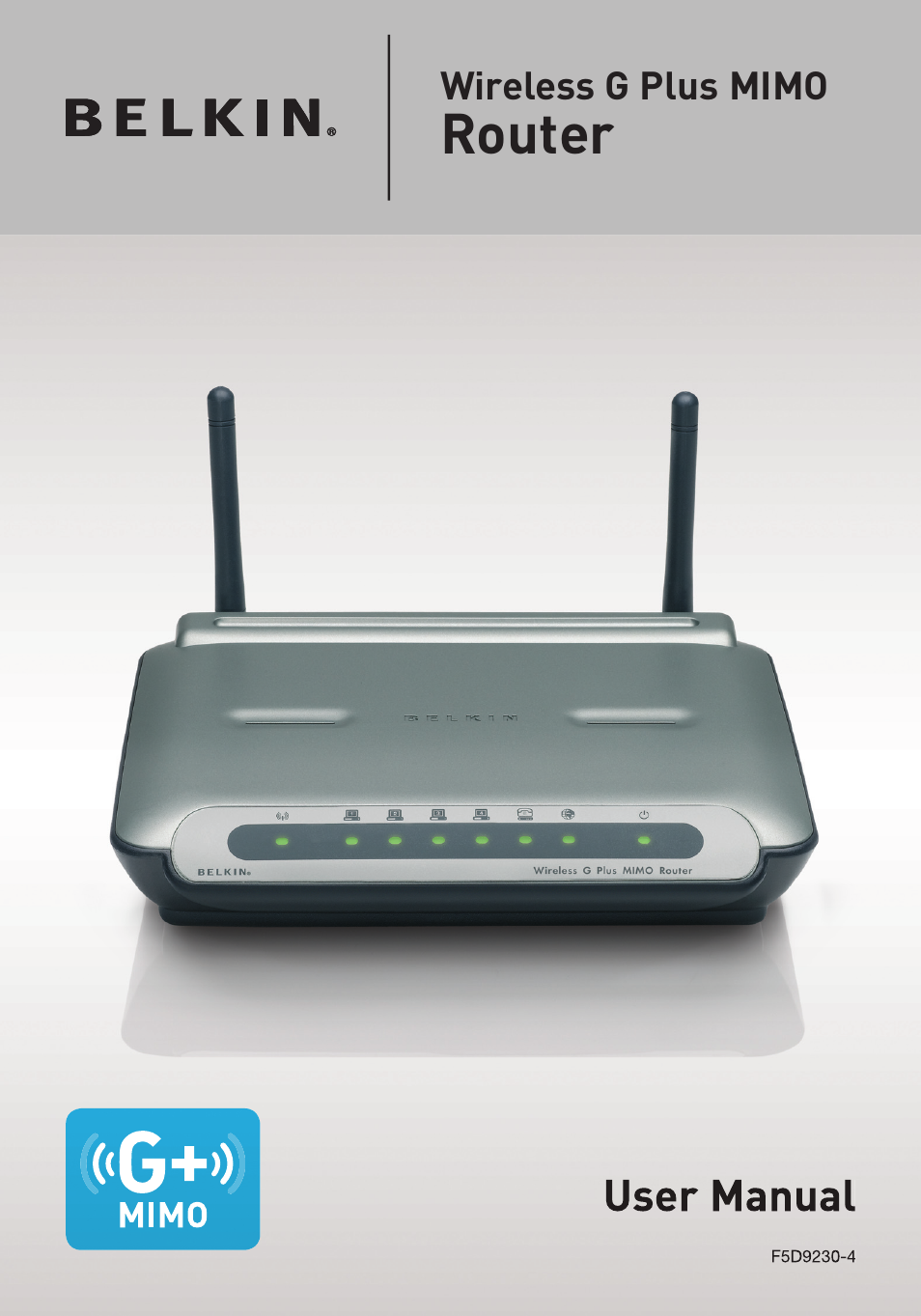 Belkin Wireless G Plus MIMO Router F5D9230-4 User Manual | 120 pages