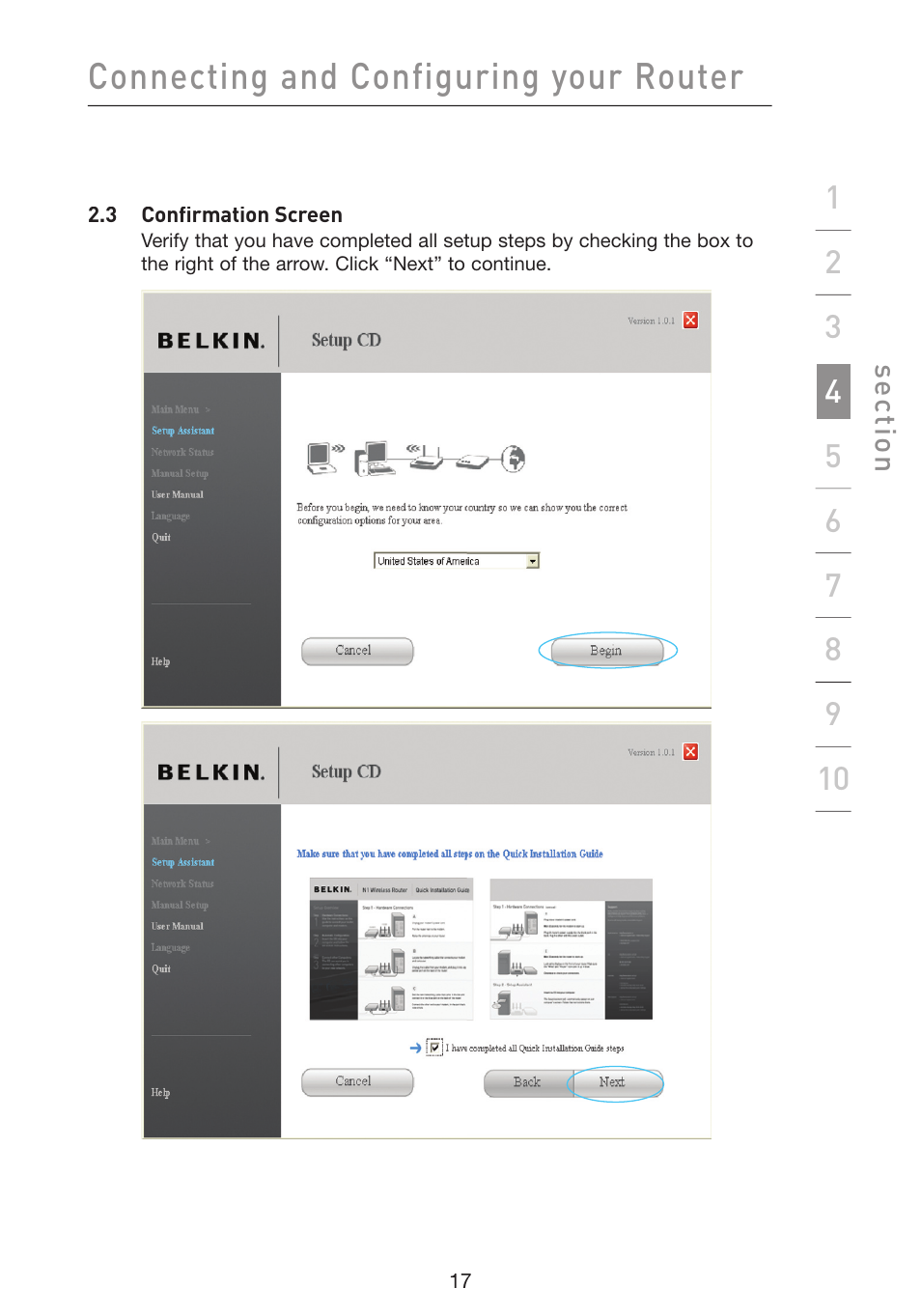 Connecting and configuring your router | Belkin Wireless G Plus MIMO Router F5D9230-4 User Manual | Page 21 / 120
