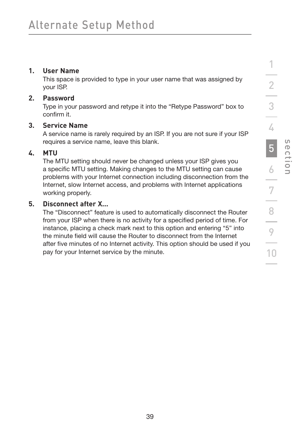 Alternate setup method | Belkin Wireless G Plus MIMO Router F5D9230-4 User Manual | Page 43 / 120