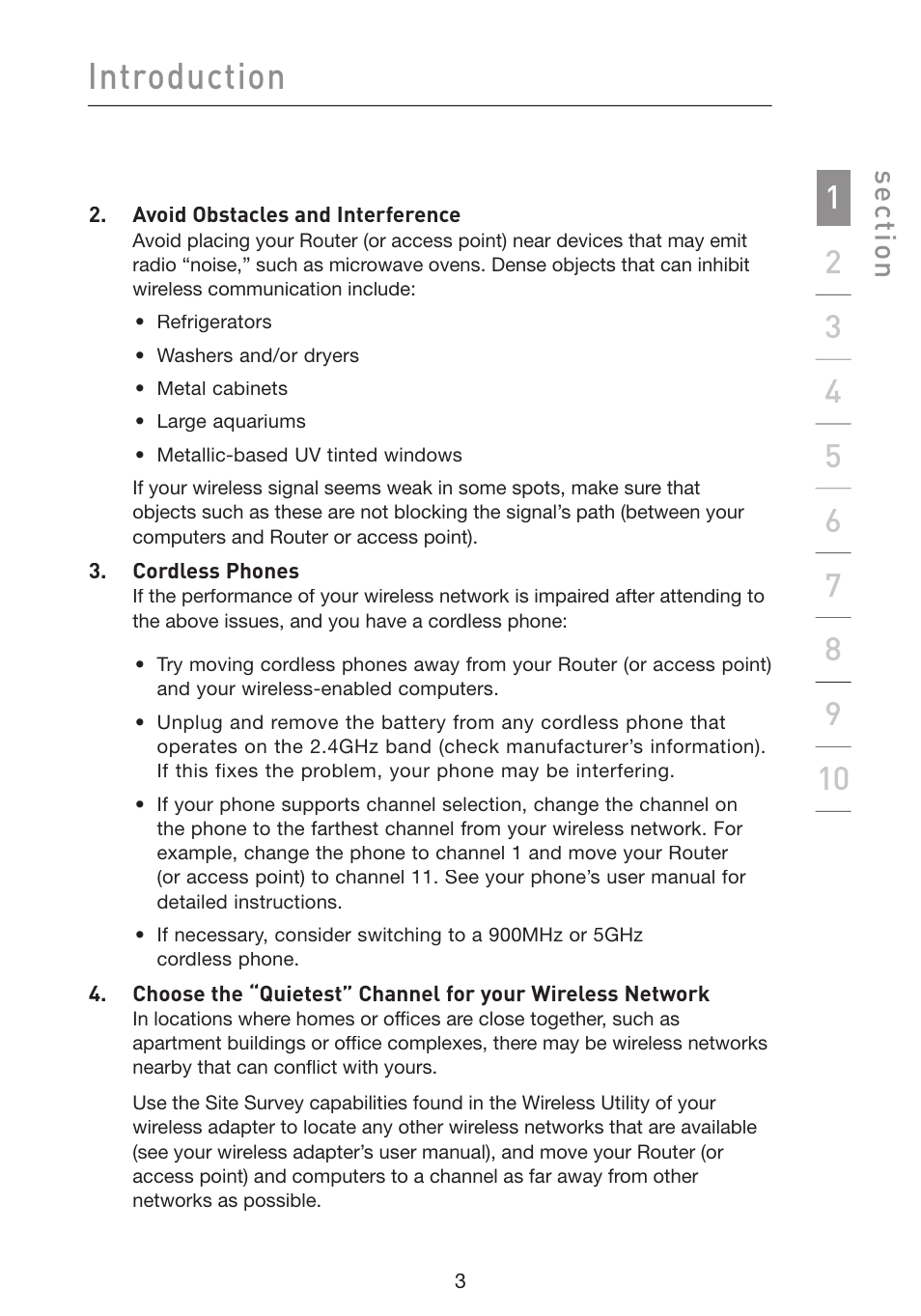 Introduction, Se ct io n | Belkin Wireless G Plus MIMO Router F5D9230-4 User Manual | Page 7 / 120