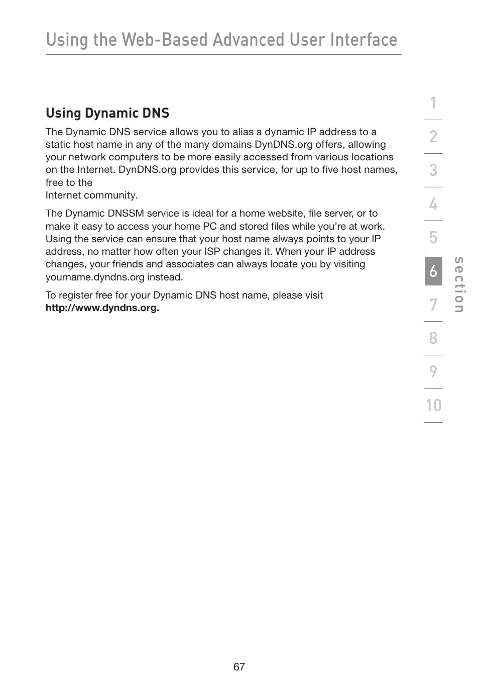Using the web-based advanced user interface | Belkin Wireless G Plus MIMO Router F5D9230-4 User Manual | Page 71 / 120