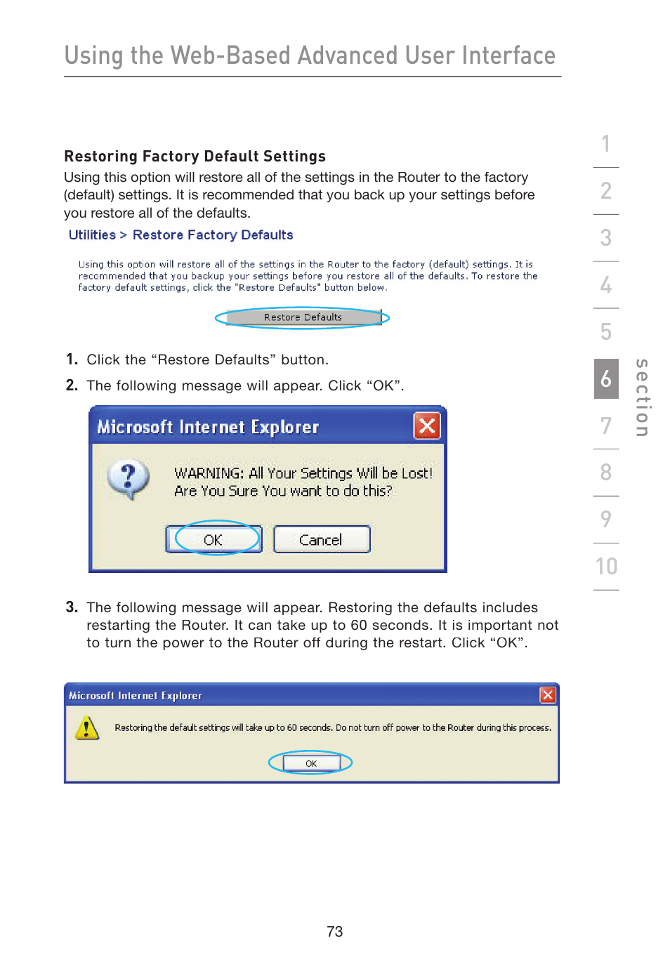 Using the web-based advanced user interface | Belkin Wireless G Plus MIMO Router F5D9230-4 User Manual | Page 77 / 120