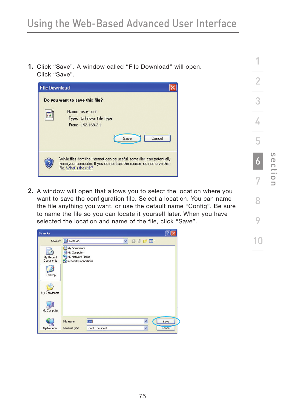 Using the web-based advanced user interface | Belkin Wireless G Plus MIMO Router F5D9230-4 User Manual | Page 79 / 120